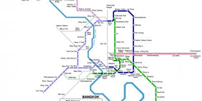 Tàu điện ngầm bản đồ bangkok, thái lan