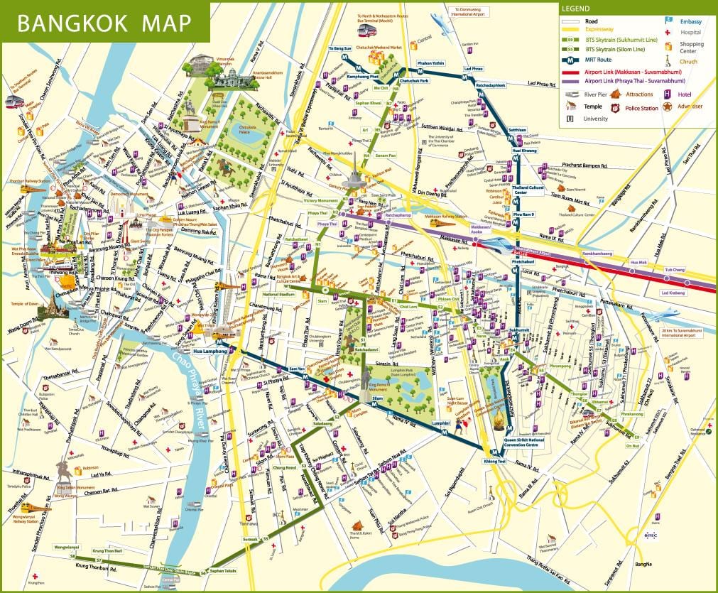 bản đồ của đường bangkok