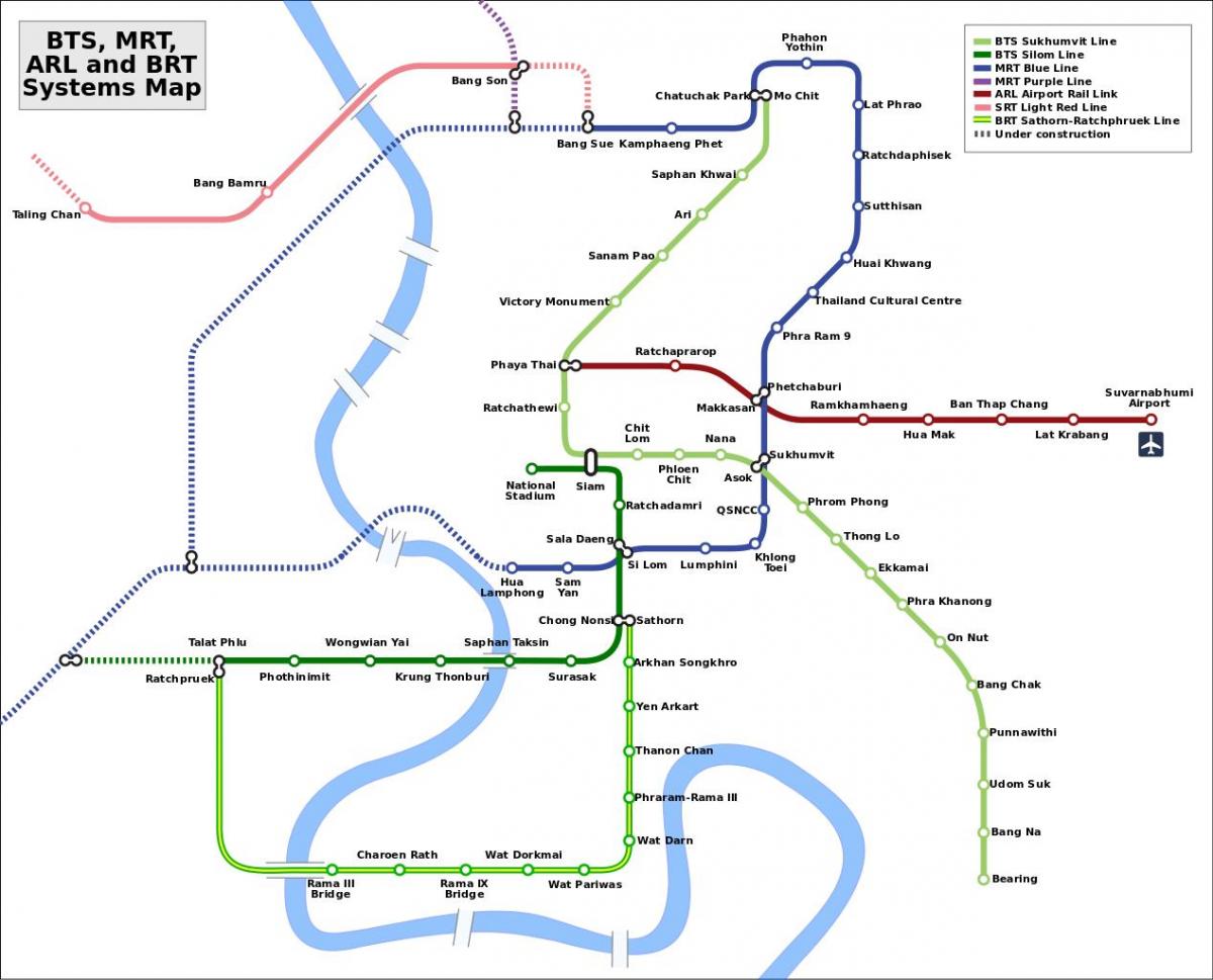 bangkok bts tàu điện ngầm bản đồ