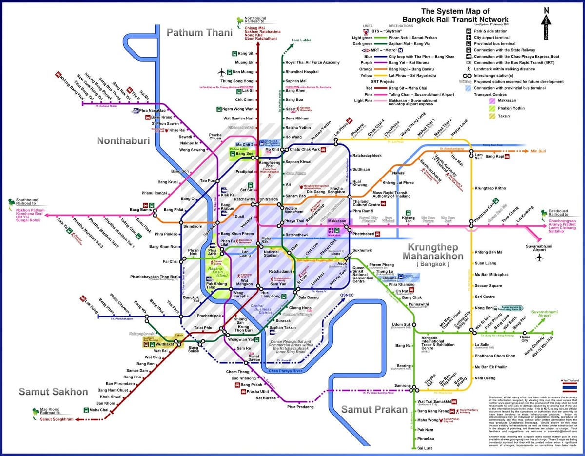 bangkok tuyến xe buýt bản đồ