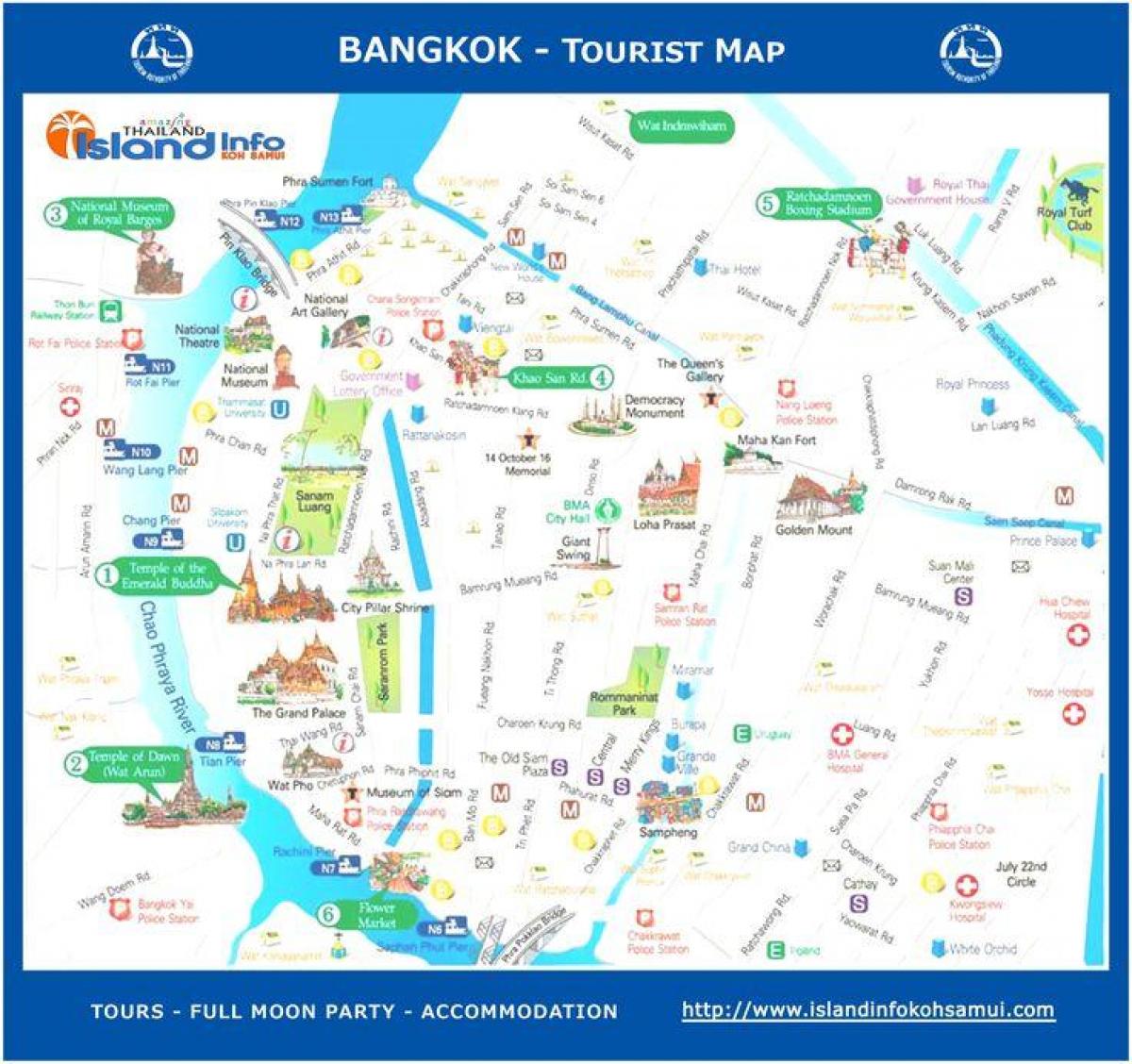 bangkok, thái lan bản đồ du lịch
