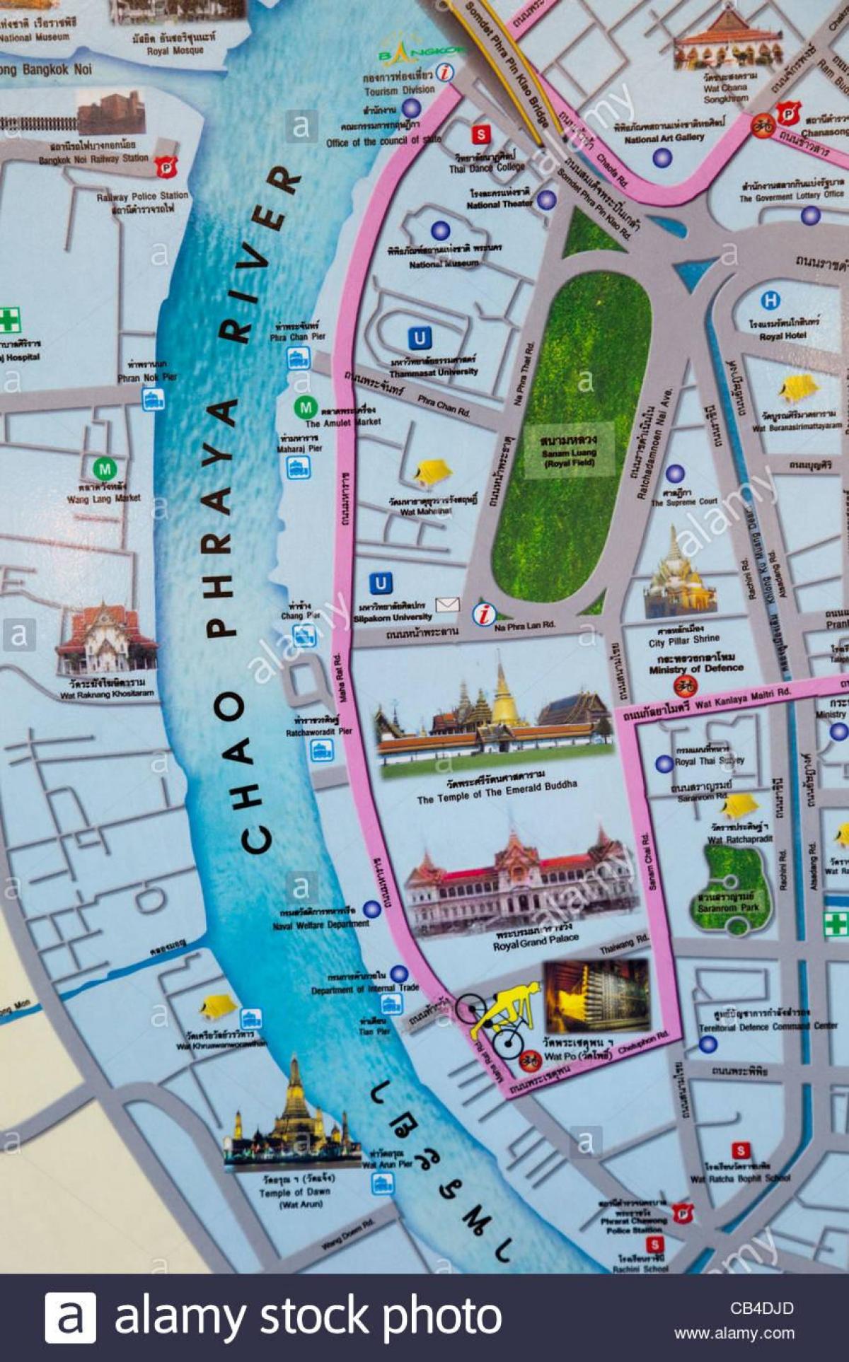 bangkok bản đồ với điểm du lịch