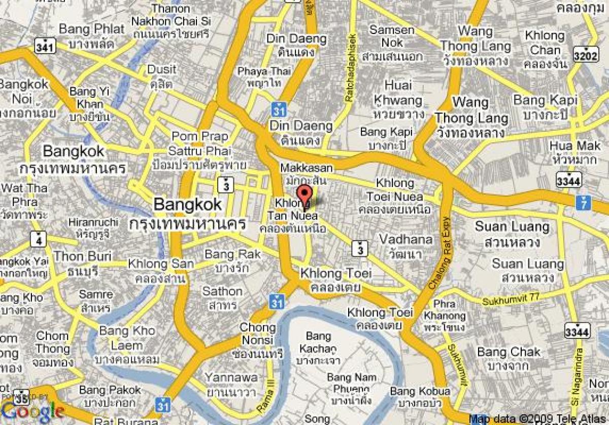 bản đồ của đường khu vực bangkok