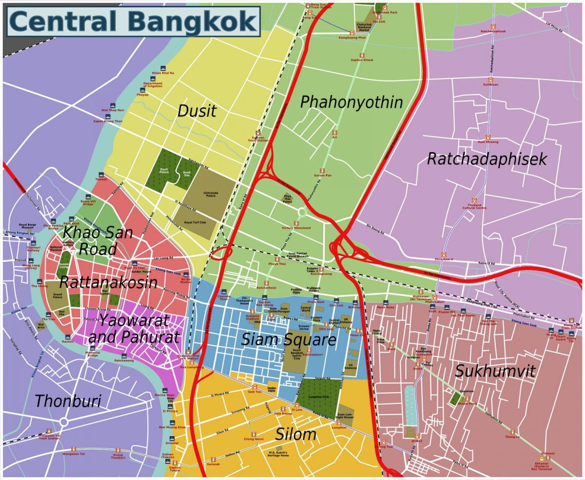 khu vực của bản đồ bangkok