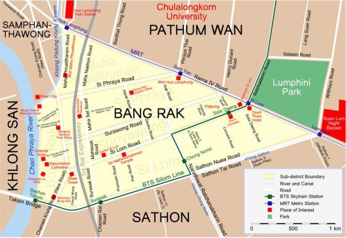 bản đồ của bangkok khu đèn đỏ