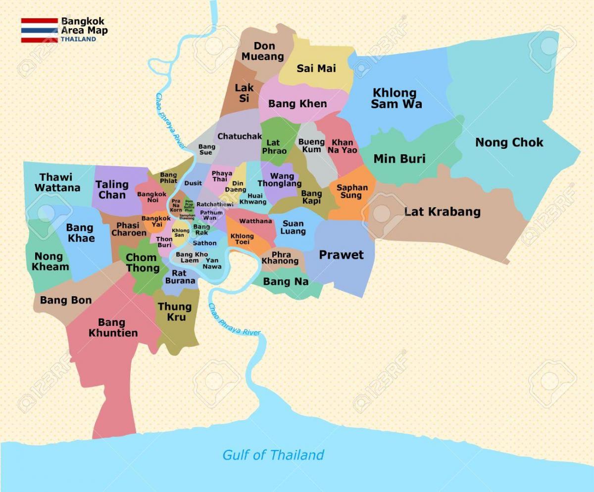 bản đồ của bangkok quận