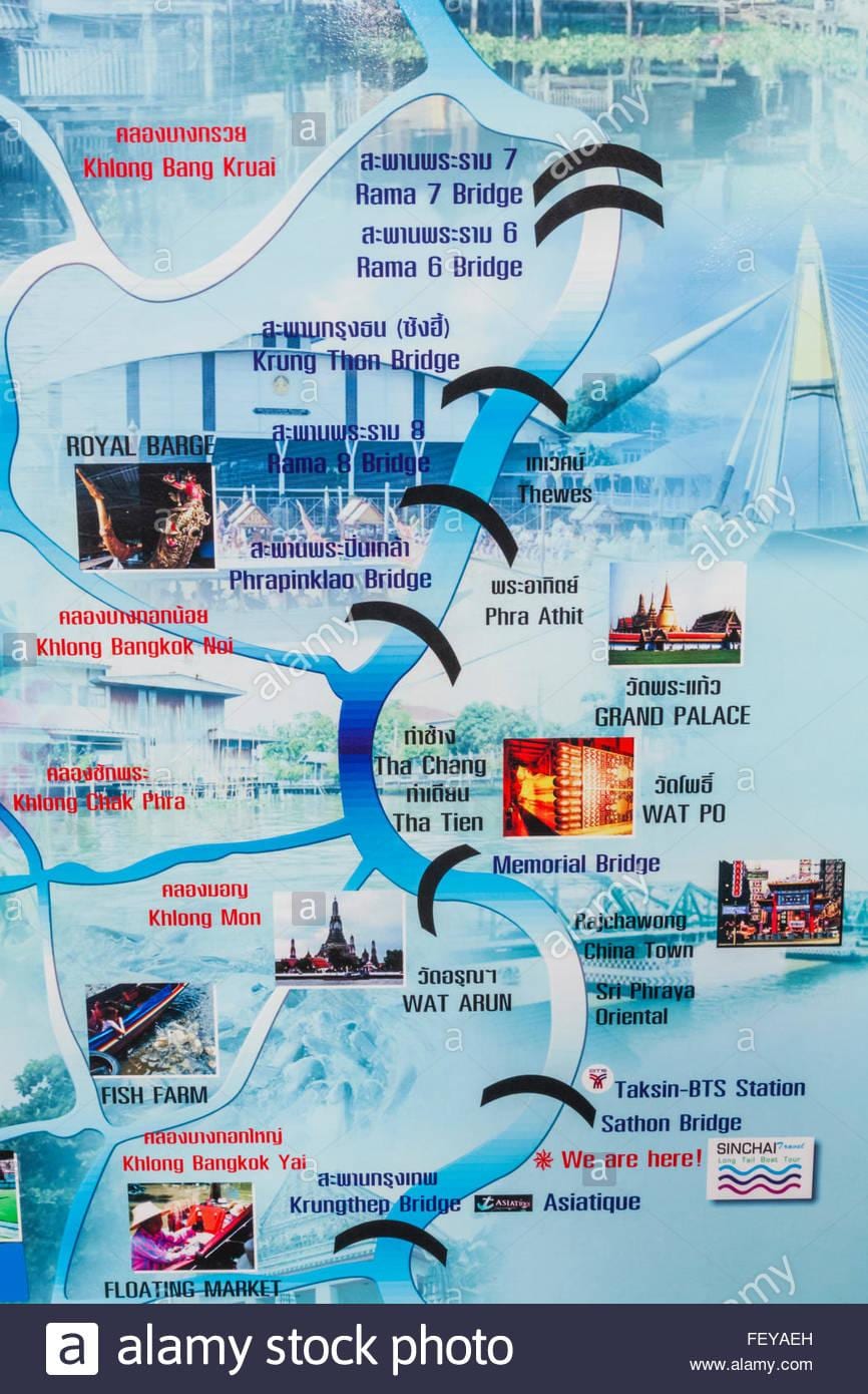 bản đồ của chao hạng sông bangkok