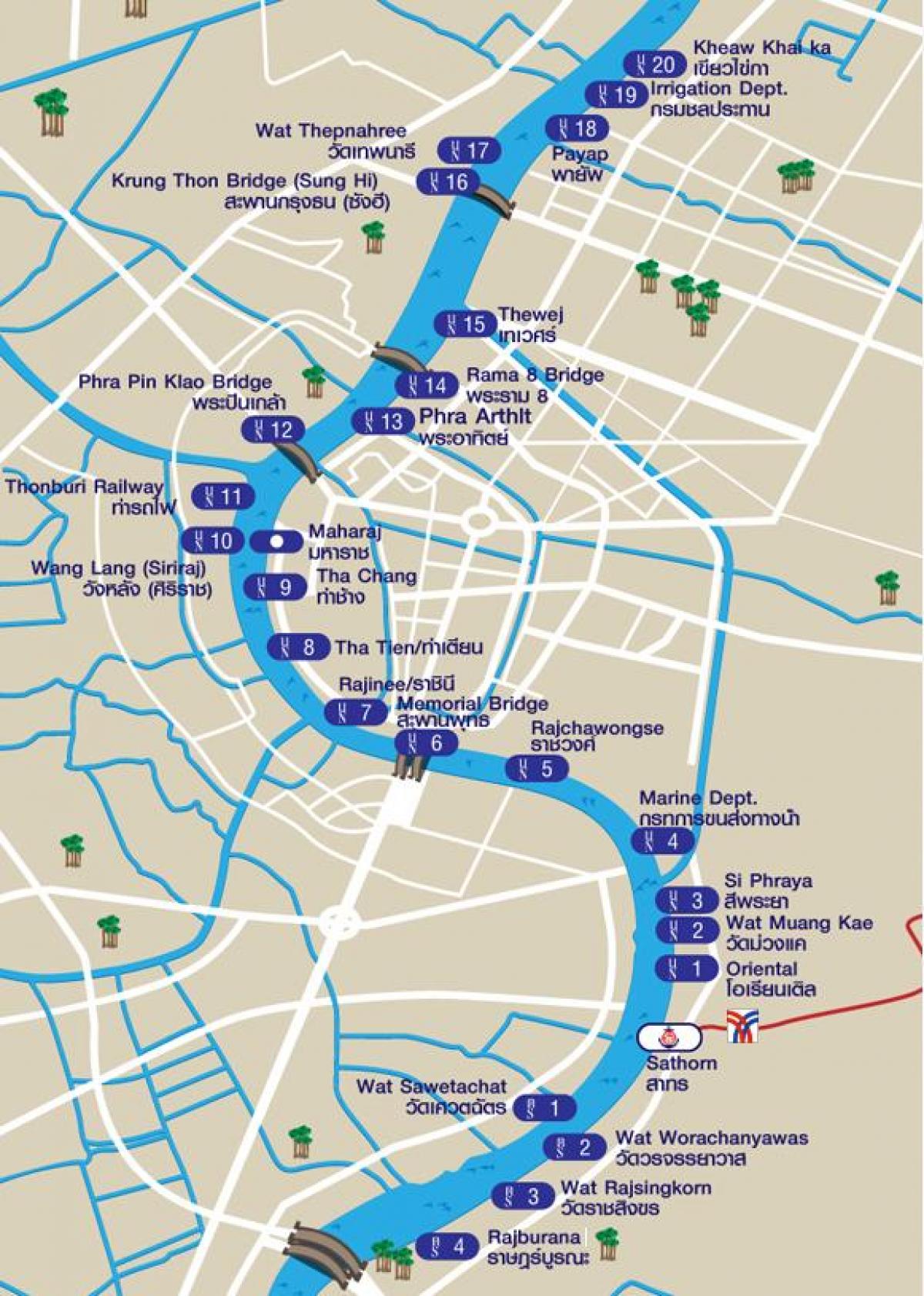 sông taxi bản đồ bangkok
