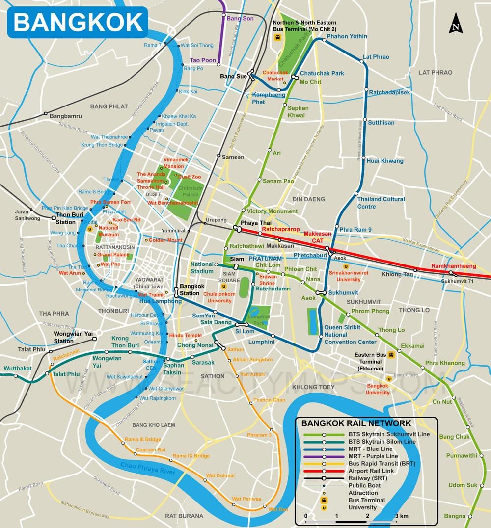 bản đồ của bangkok trung tâm thành phố