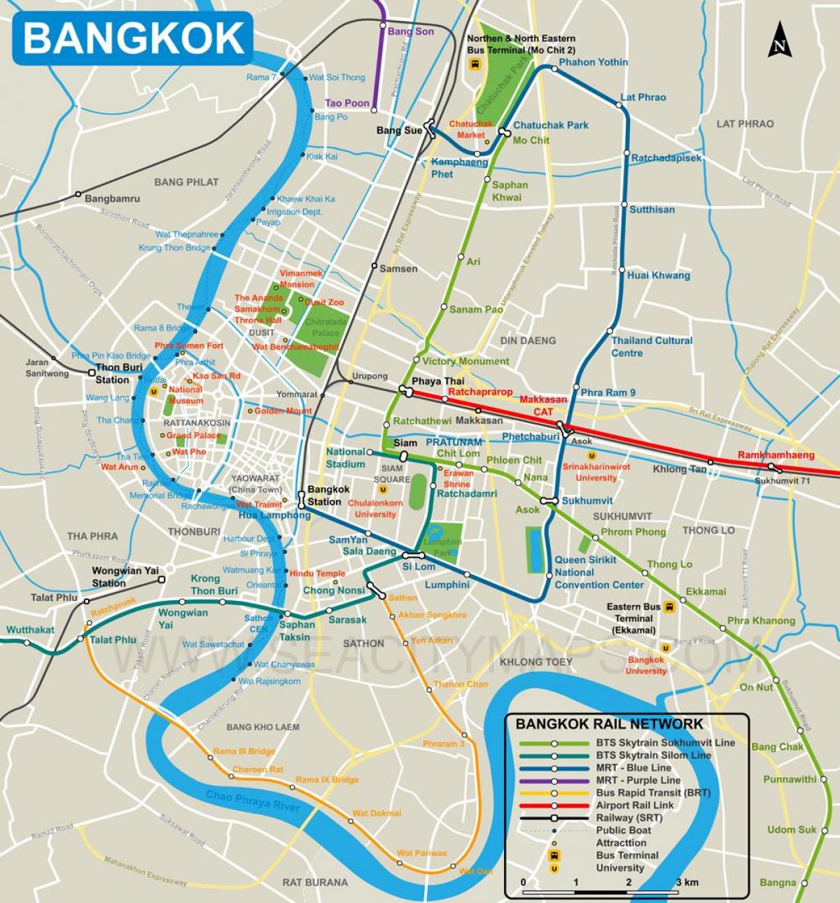 bản đồ của bangkok trung tâm thành phố