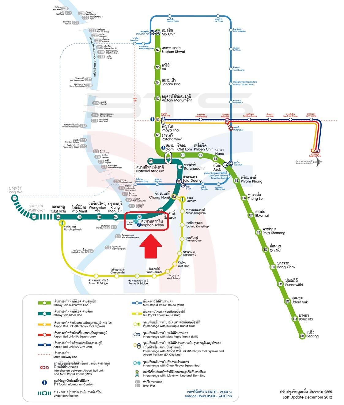 bản đồ của saphan taksin bts trạm
