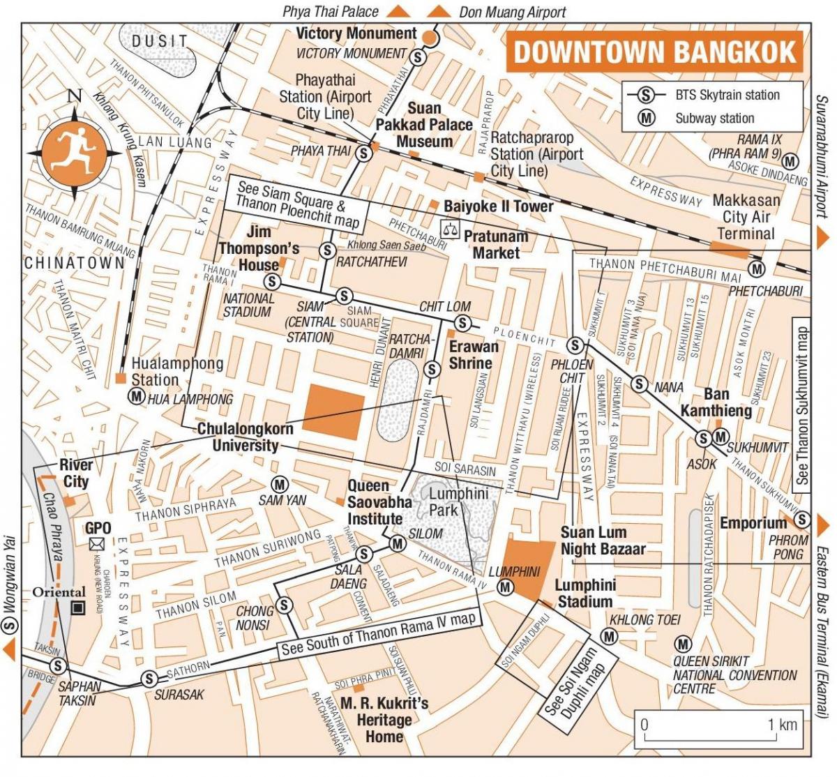 bangkok trung tâm bản đồ