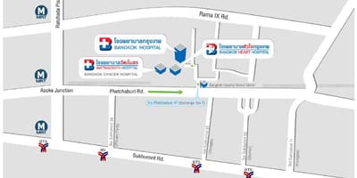 Bản đồ của bệnh viện bangkok