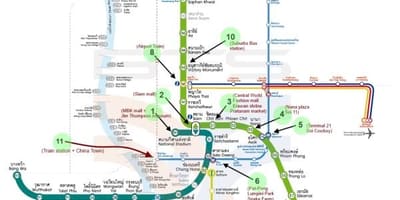 Bản đồ của bangkok bts bản đồ với hấp dẫn