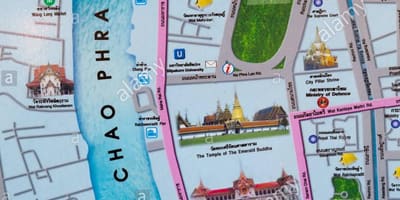 Bangkok bản đồ với điểm du lịch