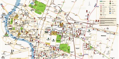 Bangkok điểm tham quan chính bản đồ
