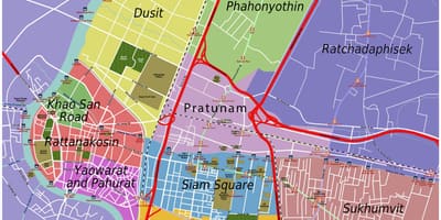 Bản đồ của bangkok và khu vực xung quanh