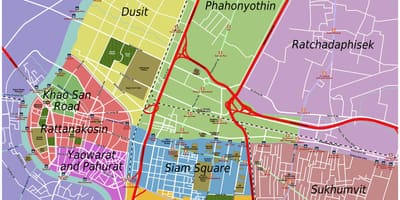 Khu vực của bản đồ bangkok