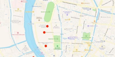 Bản đồ của ngôi chùa ở bangkok