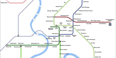 Tàu điện ngầm bản đồ bangkok, thái lan