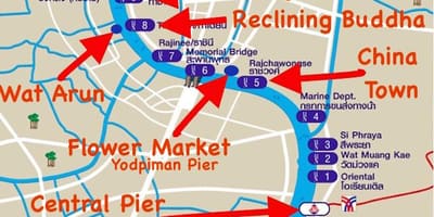 Bangkok express thuyền bản đồ