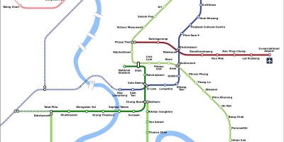 Sân bay đường sắt liên kết bản đồ bangkok